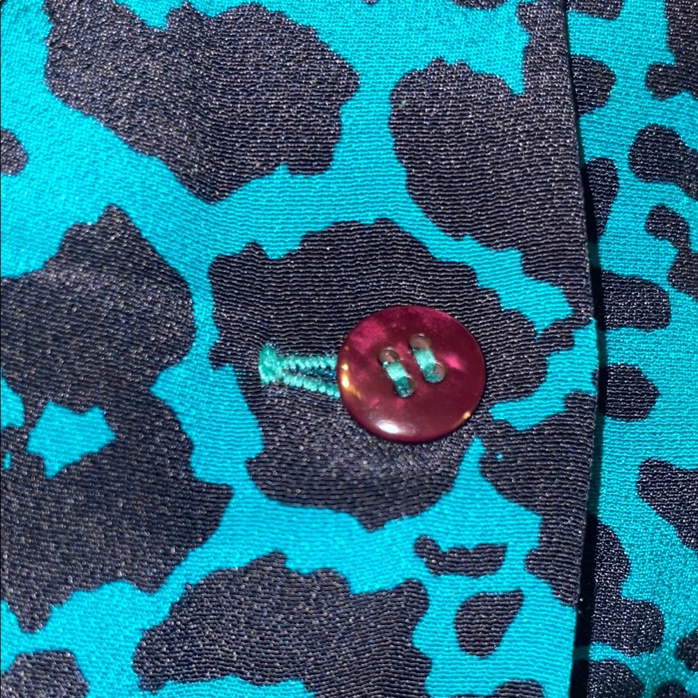 Dana Buchman Vintage Teal Leopard Print Set - Picture 4 of 5